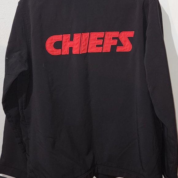 VINTAGE Mens NFL Chiefs Jacket Black // Size Large - Picture 5 of 14